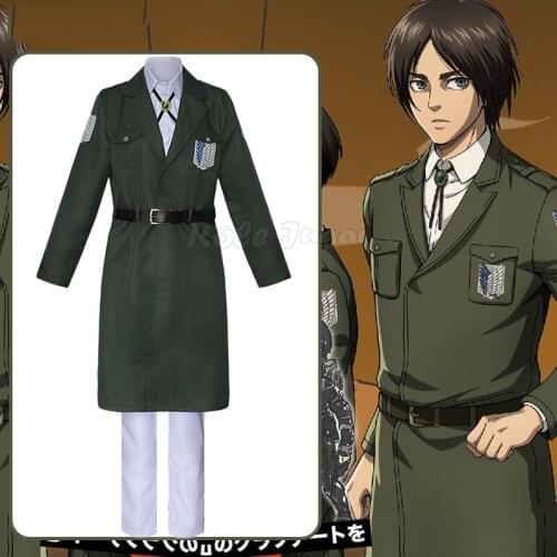 5pcs Anime Cosplay Attack On Titan Shingeki No Kyojin Scout Regiment/Scout Legion/Survey Corps/Recon Corps Men Costumes C140M155