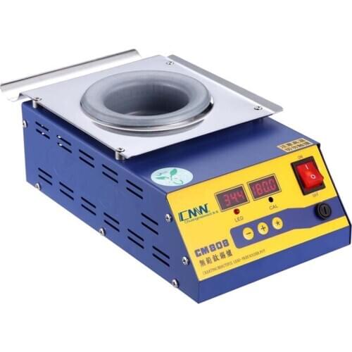 CM-808 Round high temperature lead free soldering pot titanium solder furnace tin melting digital display 220V 110V 0-600C 400W