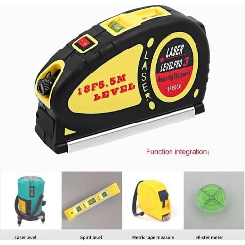 Laser Infrared Level Instrument 5.5m Tape Measure Mini Miniature Cross Line High Precision Multi-function Line Throwing Ruler