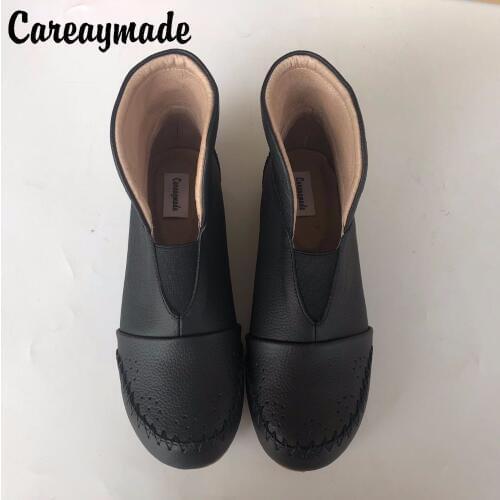 Hot sale,The 2021 New autumn and Winter Boots Top layer Genuine Leather pure Handmade retro art boots comfort women boots