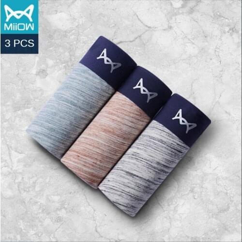 MiiOW Mens Underwear Youth Trousers Ice Silk Seamless One Piece Breathable Boxer Shorts Modal Boxer Shorts