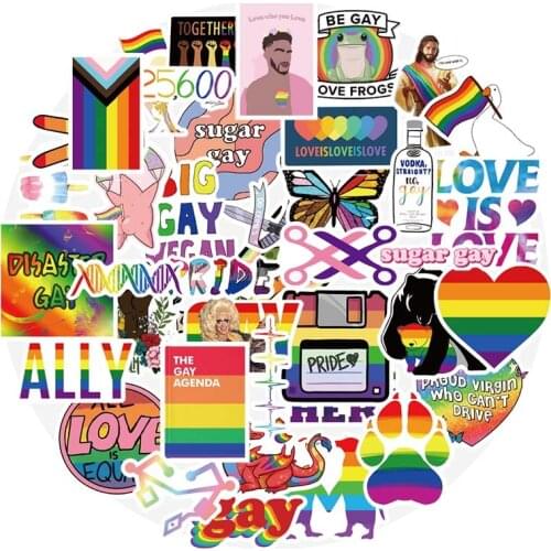 10/50pcs Colorful Funny Gay Stickers For Skateboard Guitar Motorcycle Car Schoolbag Laptop Bicycle Suitcase