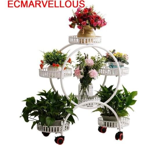 Outdoor Decor Flower Shelves Exterieur Dekorasyon Sera Decorative Metal Shelf Decoration Stand Balkon Balcony Balcon Plant Rack