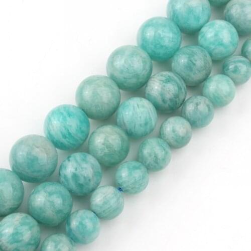 Natural gem beads genuine amazonite round stone beads for jewelry making 15inches/strand 6/8/10mm pick size