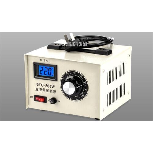 STG-500W 220V AC Power Source Single Phase Voltage Regulator Liquid Crystal Display Contact 0-300V Adjustable Power Transformer