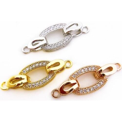 Wholesale DIY Natural Stones Beads Jewelry Making Accessories Silver/Gold/Rose Gold Metal Connector Clasps Findings