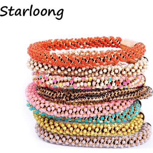 Wholesale Clearance 8 colors Bohemian style resin beads claw chain magnetic clasp women bracelet fashion jewelry Pulsera