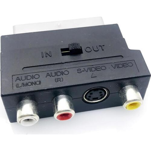 RCA 21pin S-Video/AV/TV/Audio Adapter Converter For SCART Euro plug-in S terminal plus video left and right channel adapter