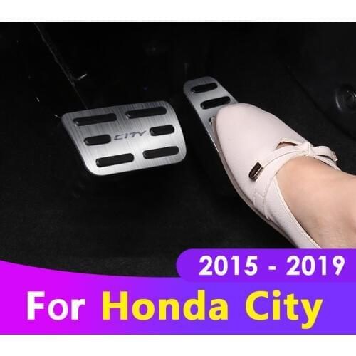 Aluminum alloy Car Accelerator Gas Pedal Brake Pedals Cover Non Slip Pad AT For Honda City 2015 2016 2017 2018 2019 Accessories