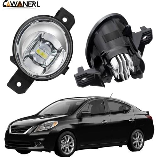 Fog Light Assembly H11 Car Driver + Passenger LED Lens Fog Lamp Daytime Running Light 30W 8000LM 12V For Nissan Versa 2012-2019