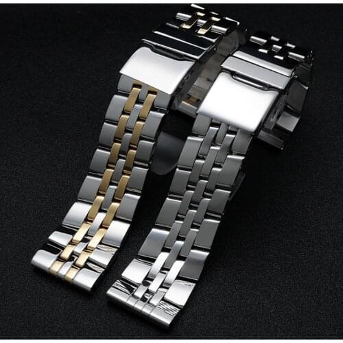 22mm 24mm Solid Stainless Steel Watch Bracelet For Breitling strap Watch Bands for AVENGER NAVITIMER SUPEROCEAN watchband