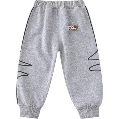 Boys' Pants 2021 Spring and Autumn Boys and Girls Casual Sports Pants Kids Childrens Cartoon Line Sports Pants