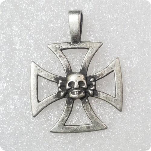 WWII Cross Skull Pendant