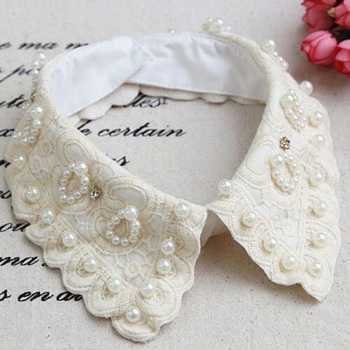 Vintage Women Embroidered White Cotton Detachable Collar Newly Design Hot! Women White Lace Flower Fake Shirt Collar Necklace