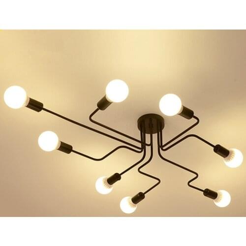 Retro Industrial Black Iron Ceiling Light Led Lamp Modern Spider Pendant Lamp Loft Hanglamp Industrieel Living Room Luminaire