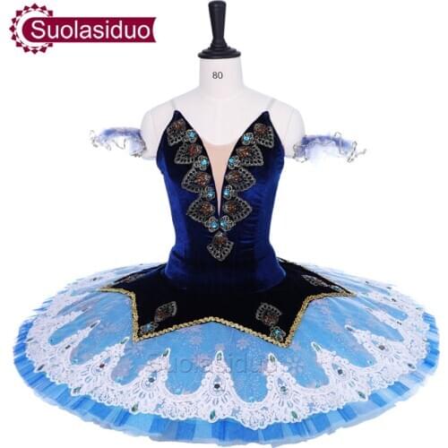 Adult Royal Blue Ballet Tutu The Nutcracker Performance Stage Wear Women Light Blue Ballet Dance Competition Ballet Costumes