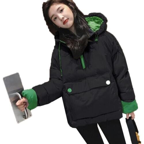 Hooded Cotton Clothes Parkas Female 2020 New Cotton-Padded Jacket for Womens Short Hoodie Female Loose Warm Winter Jacket K943