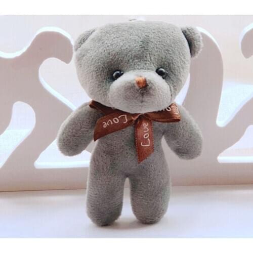 12cm Mini Bear Accesories Children Stuffed Plush Toys Bowknot Cute Bear Kids Girl Boy Small Pendant Gifts