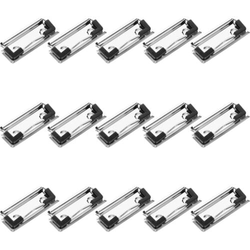 15pcs Clipboard Clips Metal Hardboard Clips Hook Clipboard Clamps Hardboard Clip