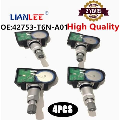 4PCS 433Mhz Tire Pressure Sensor 42753-T6N-A01 For Honda Odyssey Pilot Acura RDX TLX 2018 2019 / Ridgeline 2016-2019 42753T6NA01