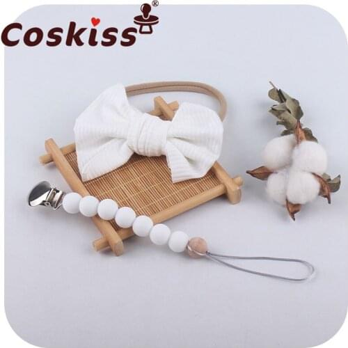 Coskiss Newborn Baby Infant Bow Knot Hair Band Suit Milestone Card Pacifier Chain Bracelet Animals Photography Set Accessories