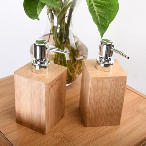 7Ounce Soap Dispenser Bottles Bamboo Wooden Countertop Lotion-Soap Pump Hand sanitizer Shower Gel container