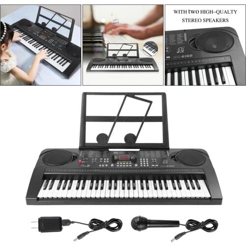 61 Key Electronic Piano Keyboard Organ with Micorphone Music Stand Educational Toys Kids Gift for Beginners Kids & Adults