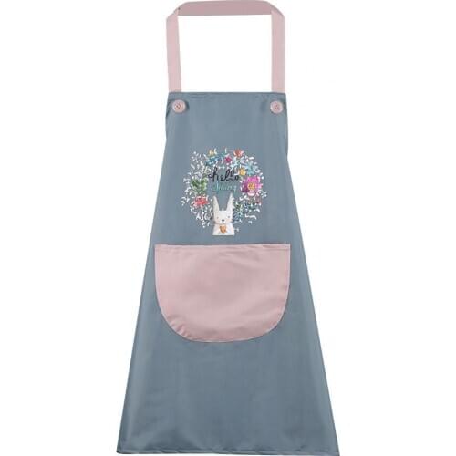 Cartoon Print Apron Adjustable Waterproof Anti-stain Kitchen Cooking Baking Bib Household Cleaning Tools