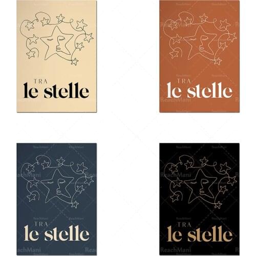 Tra Le Stelle Art Print Italian Stars Quote Wall Art Universe Minimalist Doodle Drawing Art Modern Decor Poster Italian Words Ar