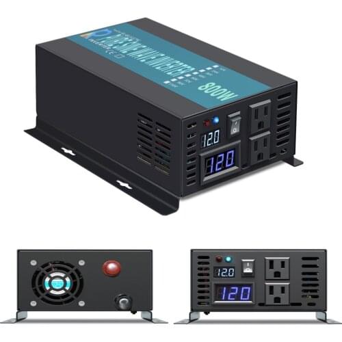 Pure Sine Wave Solar Inverter 12V 220V 800W Car Power Inverter Generator 12V/24V/48V DC to 120V/220V/240V AC Voltage Converter
