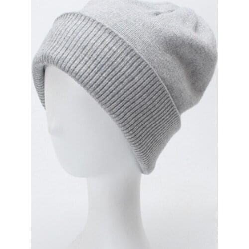 KENSHELLEY Wool Cashmere Knitted Beanies Thick Skullies Female Knitted Hat Warm Caps Unisex Skullies Beanie Warm Hat