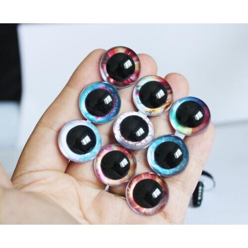 100pcs/lot F13B 13mm-28mm round clear toy safety eyes + hard washer for plush doll findings-size option