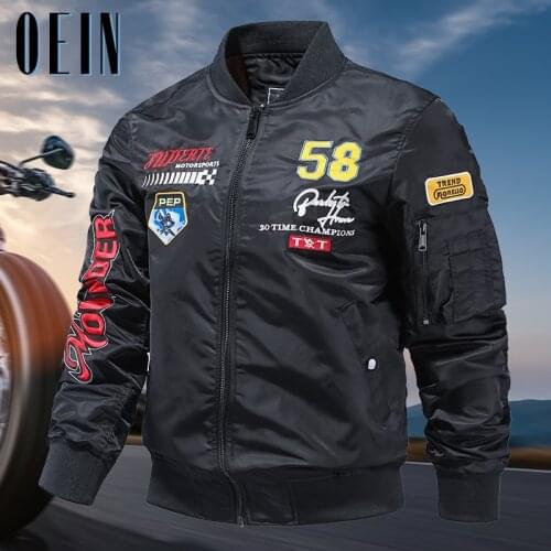 Autumn New Mens Bomber Zipper Jacket 2021 Winter Male Casual Cargo Jackets Streetwear Hip Hop Slim Fit Pilot Coat Men Clothing