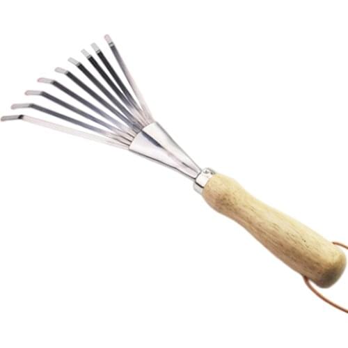 Stainless Steel Nine-Tooth Harrow Shovel Loose Soil Flower Garden Tools Resistant To Bending Good Durability fabulous