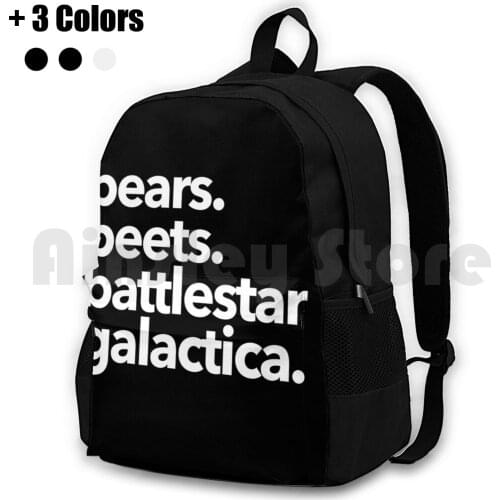 Bears. Beets. Battlestar Galactica. ( White Variant ) Outdoor Hiking Backpack Riding Climbing Sports Bag Office Michael Michael