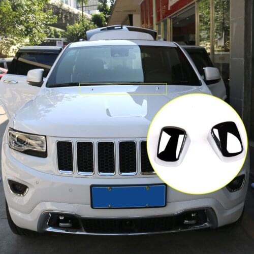 For Jeep Grand Cherokee 2014 2015 2016 2017 2018 ABS Chrome Front Glass Cleaning Engine Water Spray Nozzle Cover Trim 2pcs