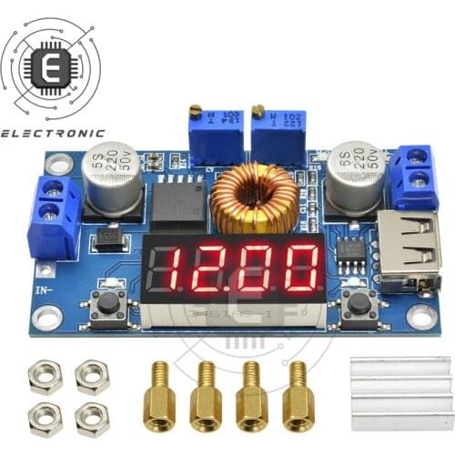 5A Digital Display Constant Current And Constant Pressure Step-Down Power Supply Board with Voltmeter Ammeter Power meter