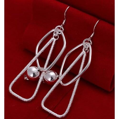 Fashion jewelry Earring For Women, Plated Earrings Double Square Earrings E072 /ZGECKOIK KWNREAZE silver color
