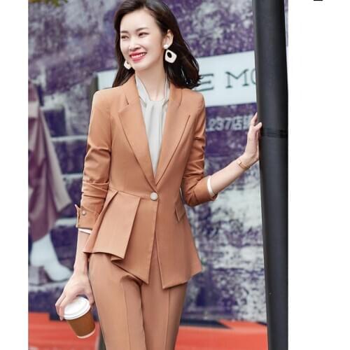 Spring/autumn Fashion Formal Women 2 Piece Pant Suits With Blazer Plus Size 4xl Green Black Business Work Wear Office Sets