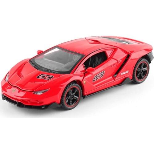 1:32 Lamborghini 770-4 Supercars Alloy Diecast Vehicle Model with Lights Sounding Pull-back Effects Toy Car Collection