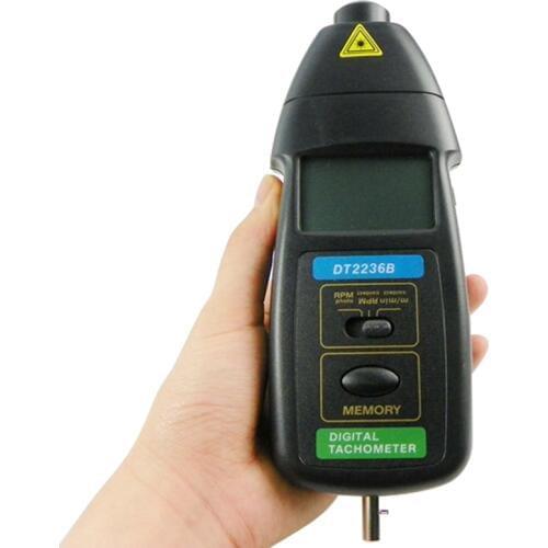 2in1 Professional Photo Contact Tachometer 2.5~999.99RPM Digital Photo Tach Tachometer 0.01RPM Contact Tach Laser Speedometer
