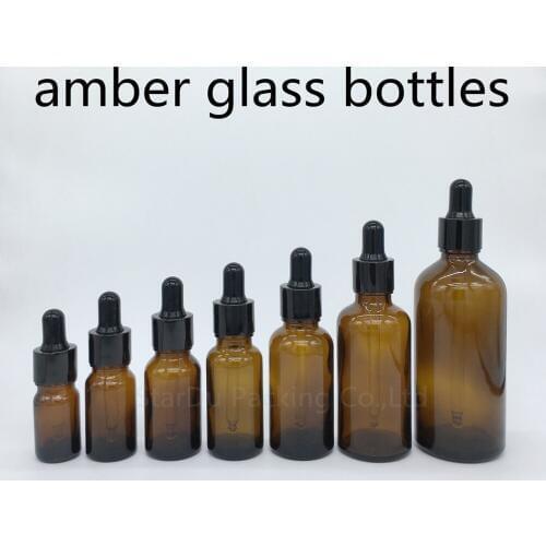 5ml, 10ml,15ml,20ml,30ML,50ml,100ml amber Glass Bottle With Dropper for Essential Oil