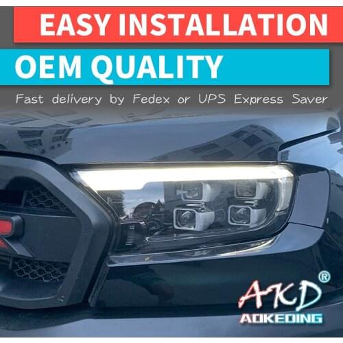 AKD Car Styling Headlights for Ford Ranger Everest T6 FL T7 T8 Raptor 4 LED Headlight DRL Head Lamp Led Projector Automotive