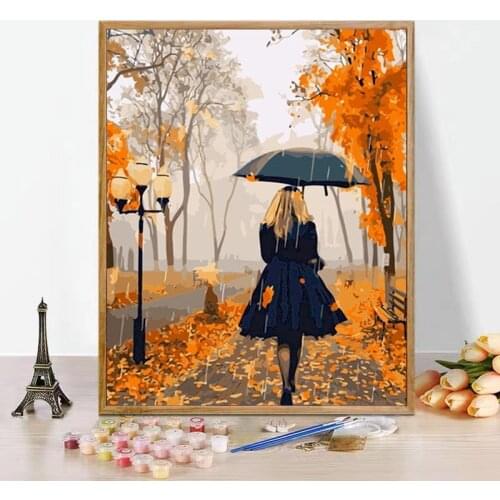 CHENISTORY Paint By Numbers Landscape Home Decor Kits Drawing Canvas Tower Scenery DIY Oil Painting Pictures By Numbers