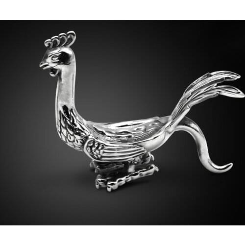 Retro Suzaku Sterling silver cigar holder smoking accessories cigarette portable Men Gadget Fathers Day Christmas Gift