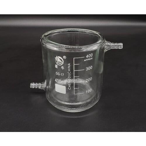 Double-deck beaker,Low form with tick marks 400ml,Double-layer cold trap with graduations,Photocatalytic reaction bottle