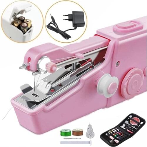 Electric Portable Sewing Machine Handheld Mending Clothes Machine Cordless Stitch Household Tool Fabric Clothing Kids Cloth