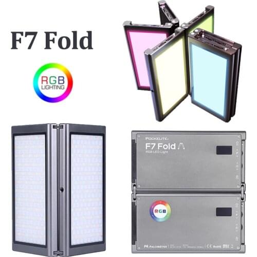 FalconEyes F7 Fold 4W RGB LED Light 24W Portable Pocket Fill Light Adsorbable For Video Vlog Photography Lamp App Control