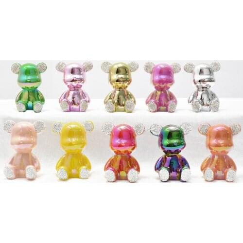 Electroplating bear creative home decoration resin car interior jewelry diamond-studded violent bear car decoration decoration