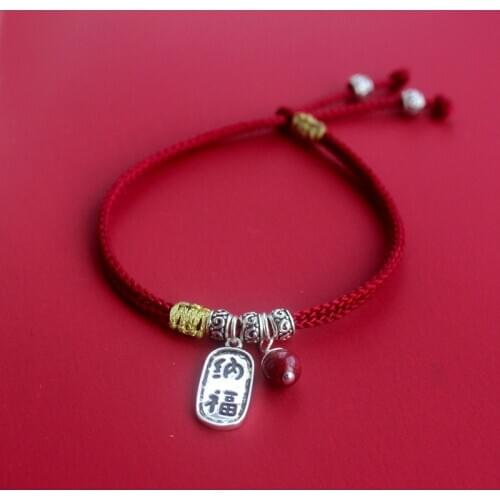 La Monada Lucky Red Thread For Hand 925 Sterling Silver Bracelet Red Thread String Rope Bracelets For Women Silver 925 Sterling